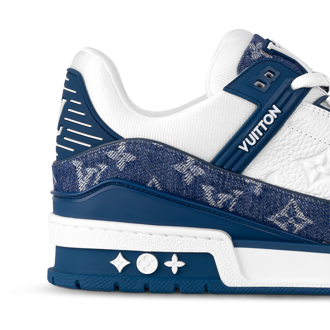 LOUIS VUITTON LV TRAINER WHITE BLUE FULLY BOXED