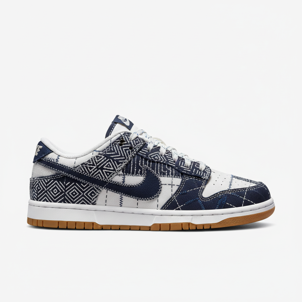 Nike Dunk Low Sashiko Industrial Blue - Side Profile