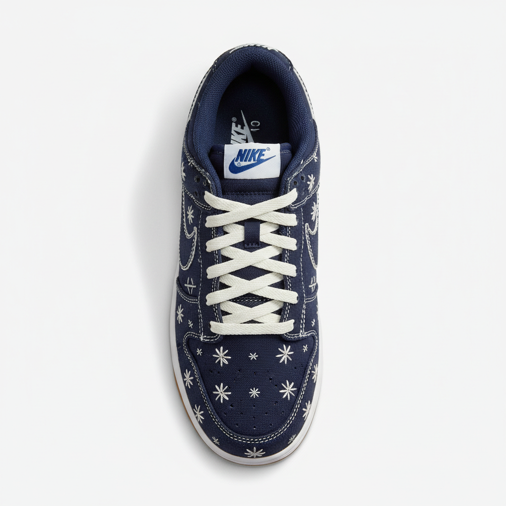 Nike Dunk Low Sashiko Industrial Blue - Top Down