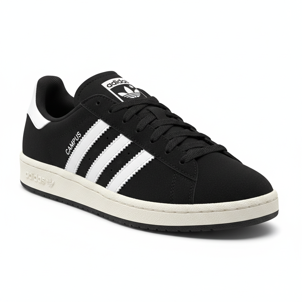 Adidas Campus Black - Front 3/4 angle