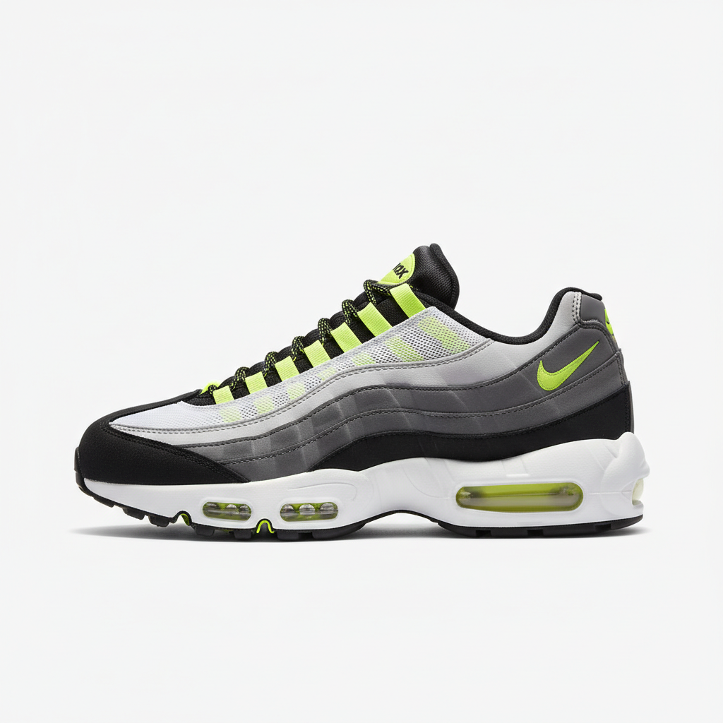 Nike Air Max 95 Neon Yellow Black sneaker side view